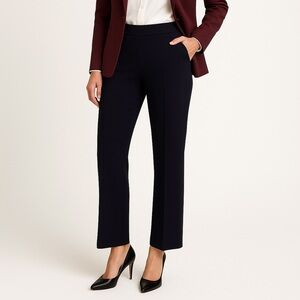 NWT Talbots Navy Straight Leg Semi Pleated Trouser